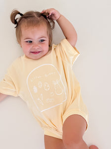 'Little Bunny' Slouch Romper OR Tee - Yellow (NB-7Y)