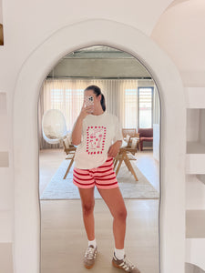 Ladies 'Favourite Days' Tee - White & Red