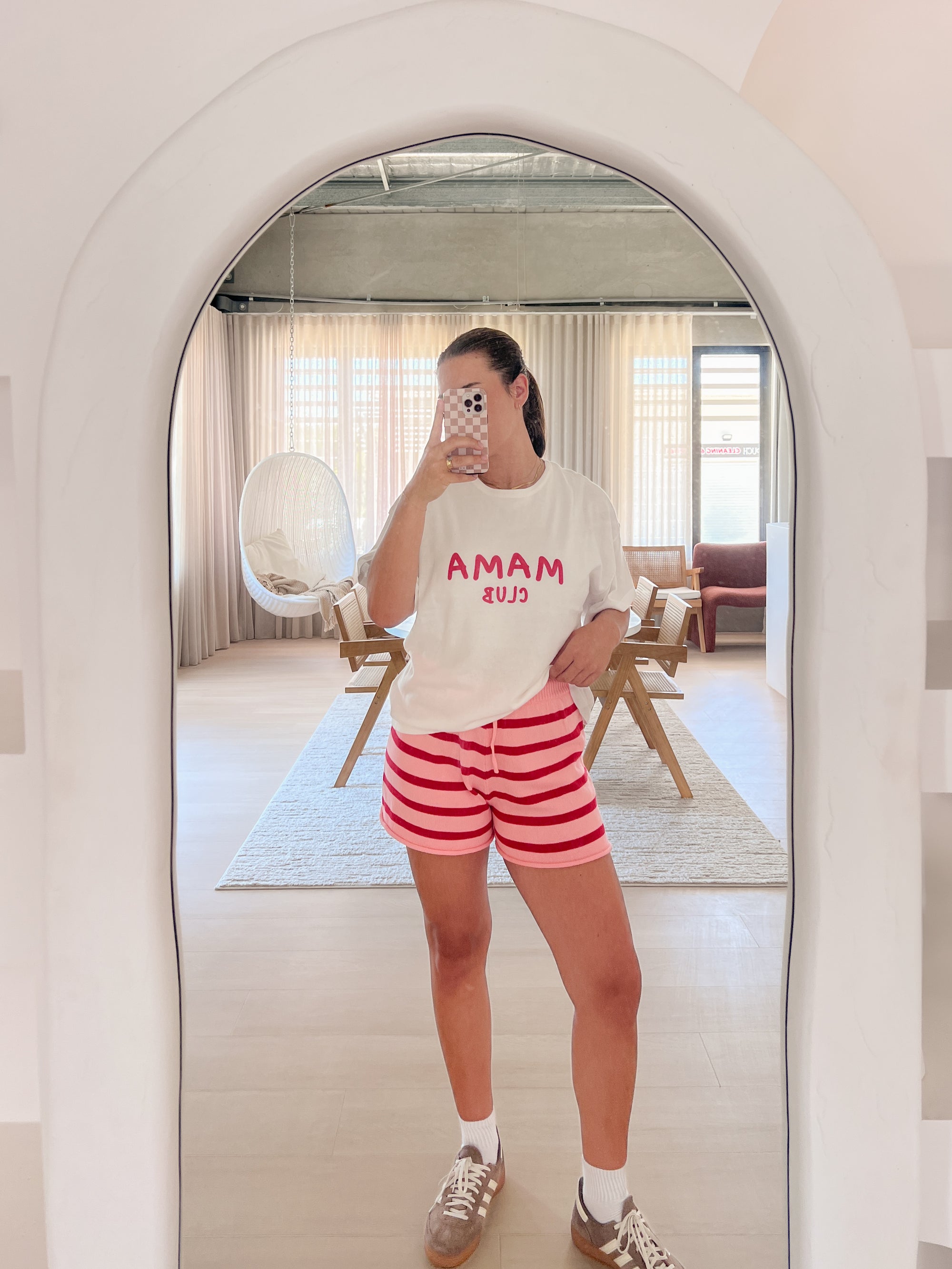 'Mama Club' Tee - Red &amp; White
