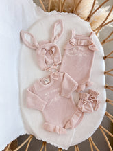 Load image into Gallery viewer, &#39;My First Easter&#39; Singlet Knit Frill Romper - Pink Lemonade