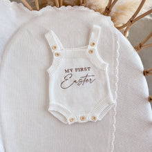 Load image into Gallery viewer, &#39;My First Easter&#39; Singlet Knit Romper - Milk
