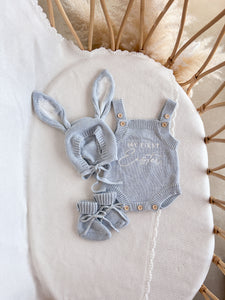 'My First Easter' Singlet Knit Romper - Powder Blue