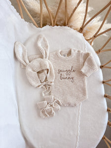 Bunny Ear Knit Bonnet - Honey