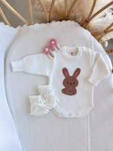 Load image into Gallery viewer, Boucle Bunny Long Sleeve Knit Romper