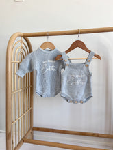 Load image into Gallery viewer, &#39;My First Easter&#39; Long Sleeve Knit Romper - Powder Blue