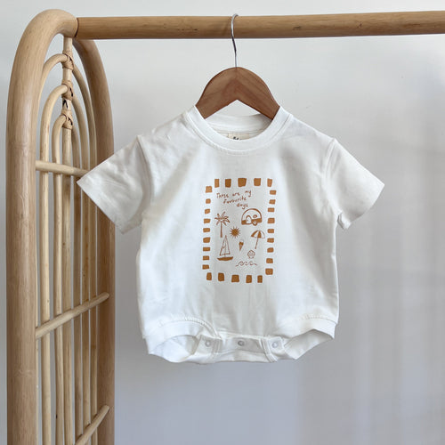 Kids 'Favourite Days' Slouch Romper - Mustard