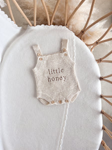 'Little Honey' Singlet Knit Romper & Beanie Bundle