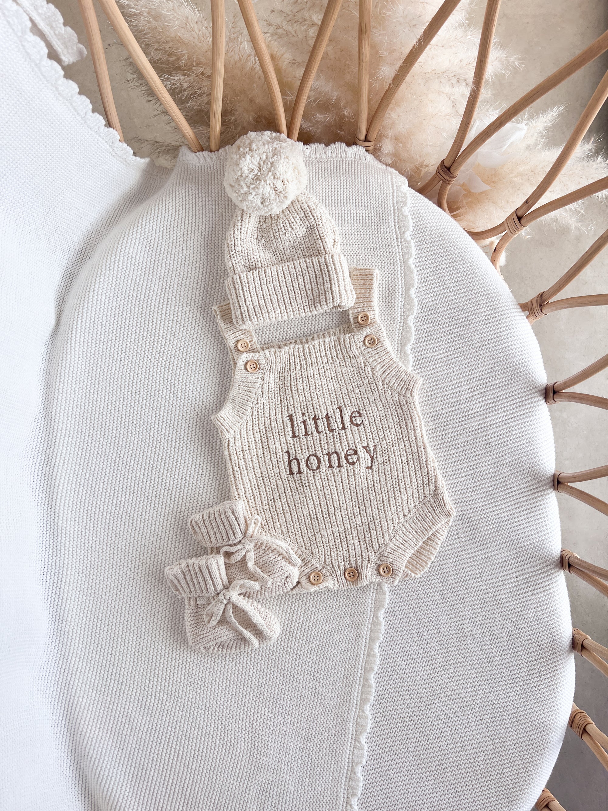 'Little Honey' Singlet Knit Romper - Honey