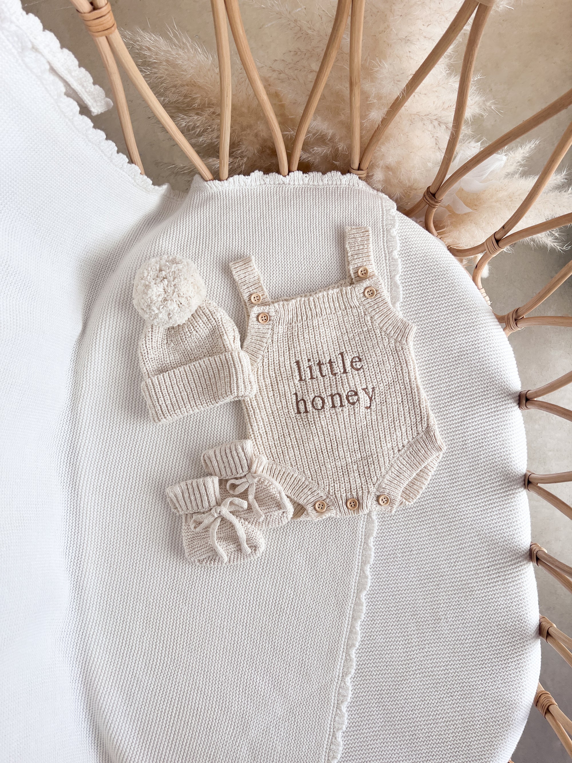 'Little Honey' Singlet Knit Romper - Honey