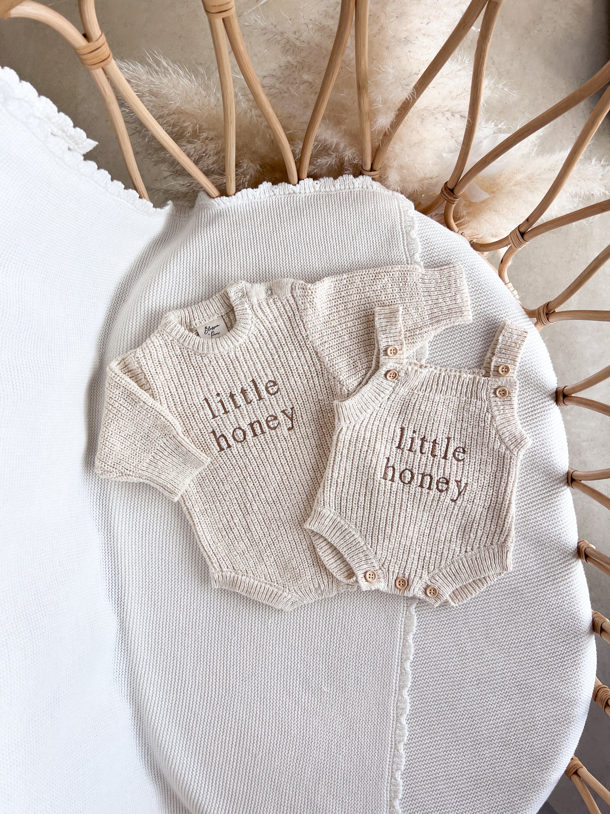 'Little Honey' Singlet Knit Romper - Honey