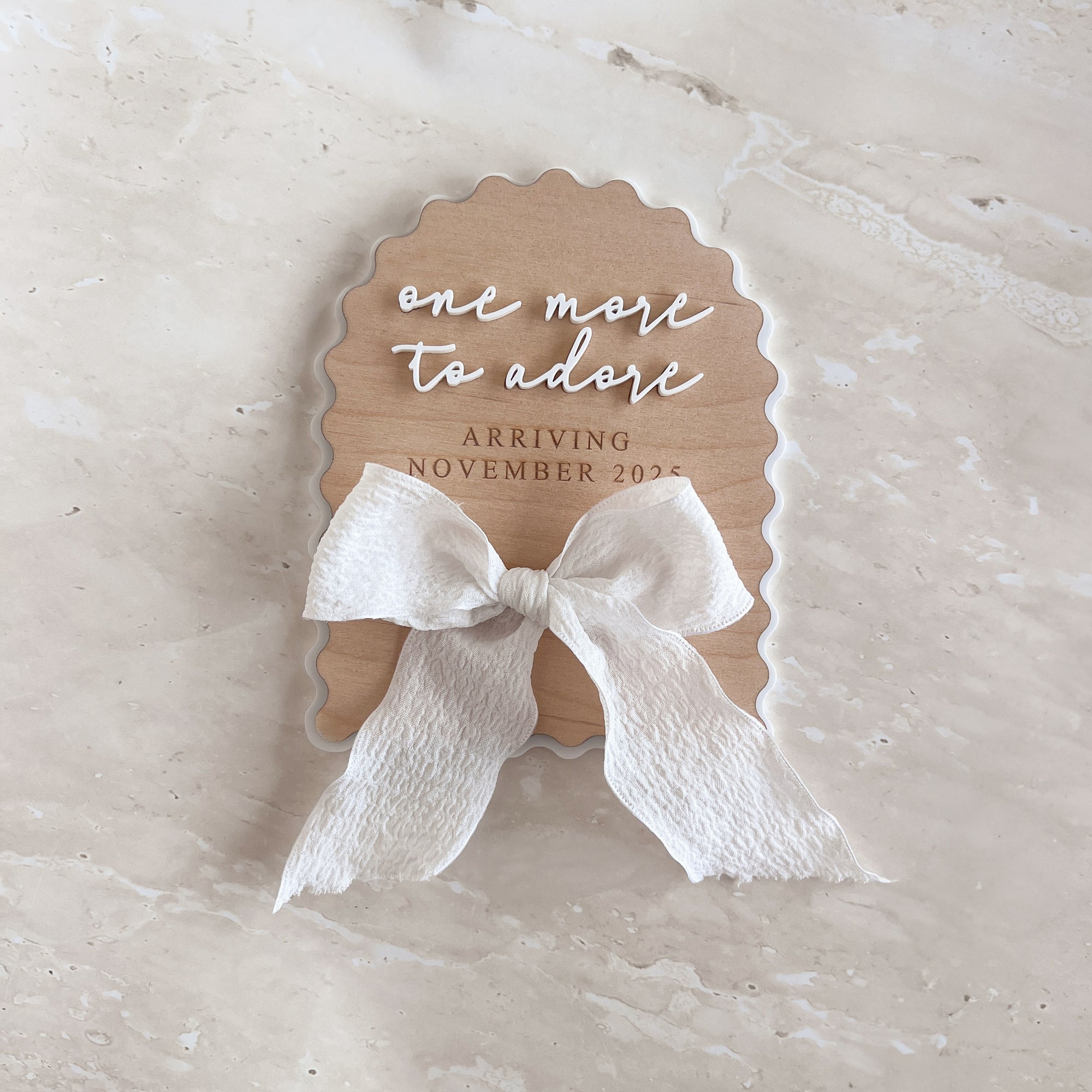 Personalised Arch Scallop Announcement Plaque