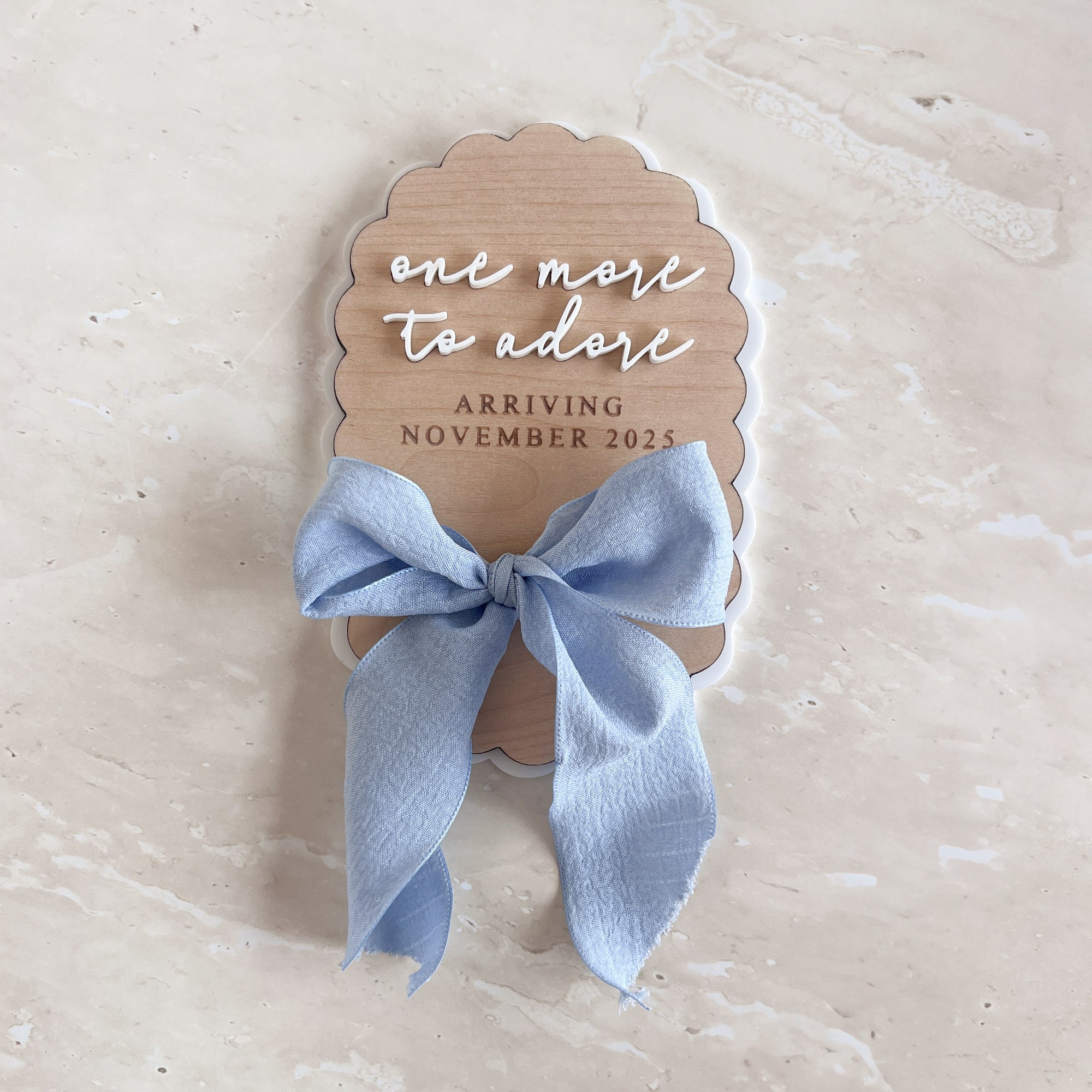 Personalised Oval Scallop Announcement Plaque