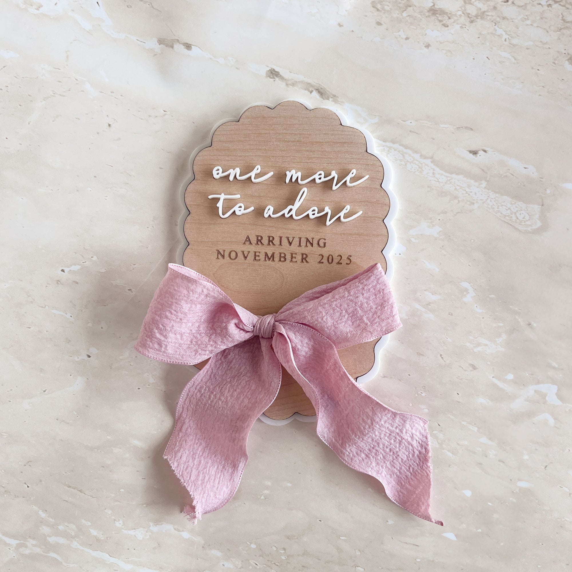 Personalised Oval Scallop Announcement Plaque
