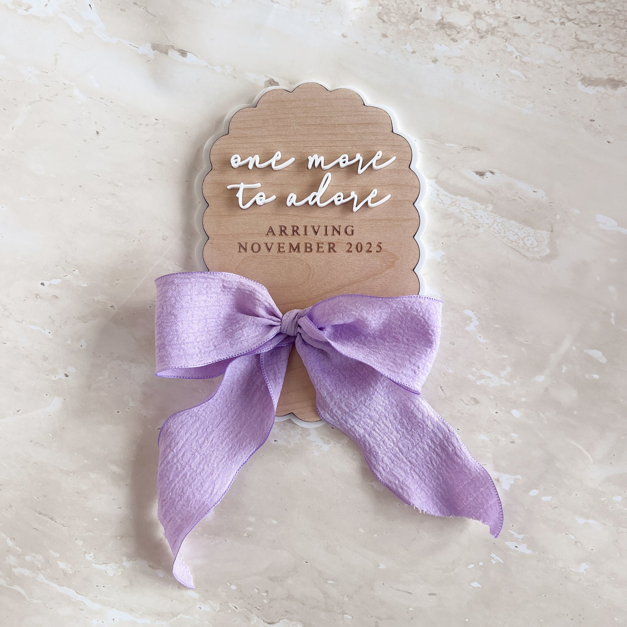 Personalised Oval Scallop Announcement Plaque