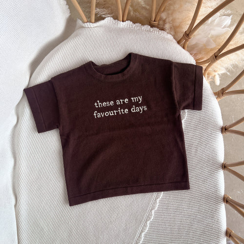 Kids 'Favourite Days' Tee - Espresso