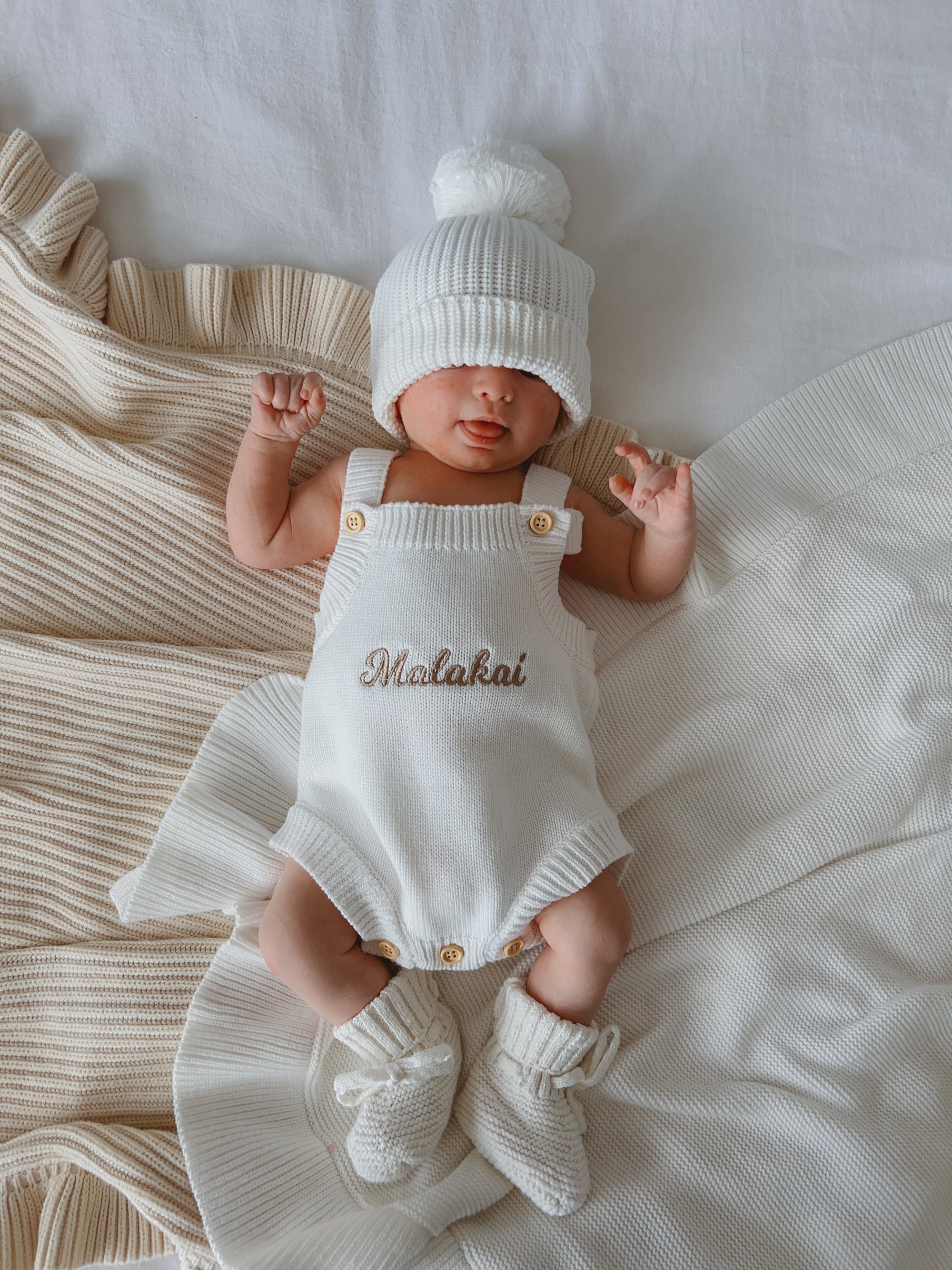 Mini Knit Booties - Milk
