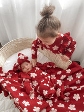 Load image into Gallery viewer, Red Posy Long Sleeve Knit Romper
