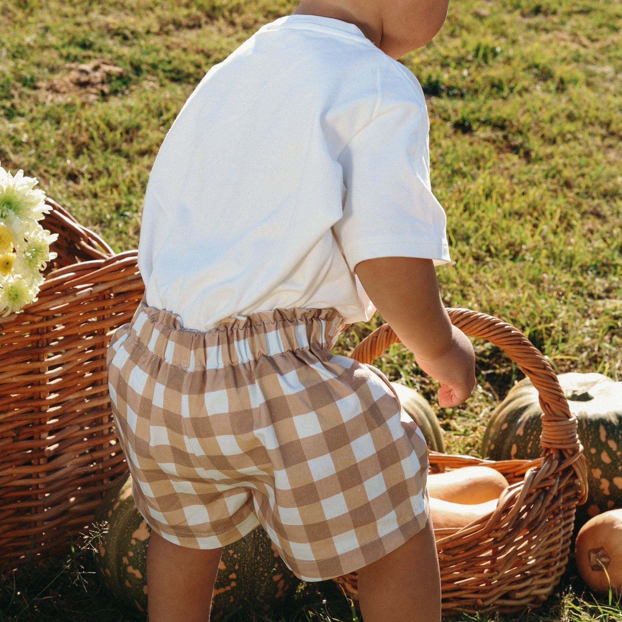 Kids Toffee Gingham Shorts