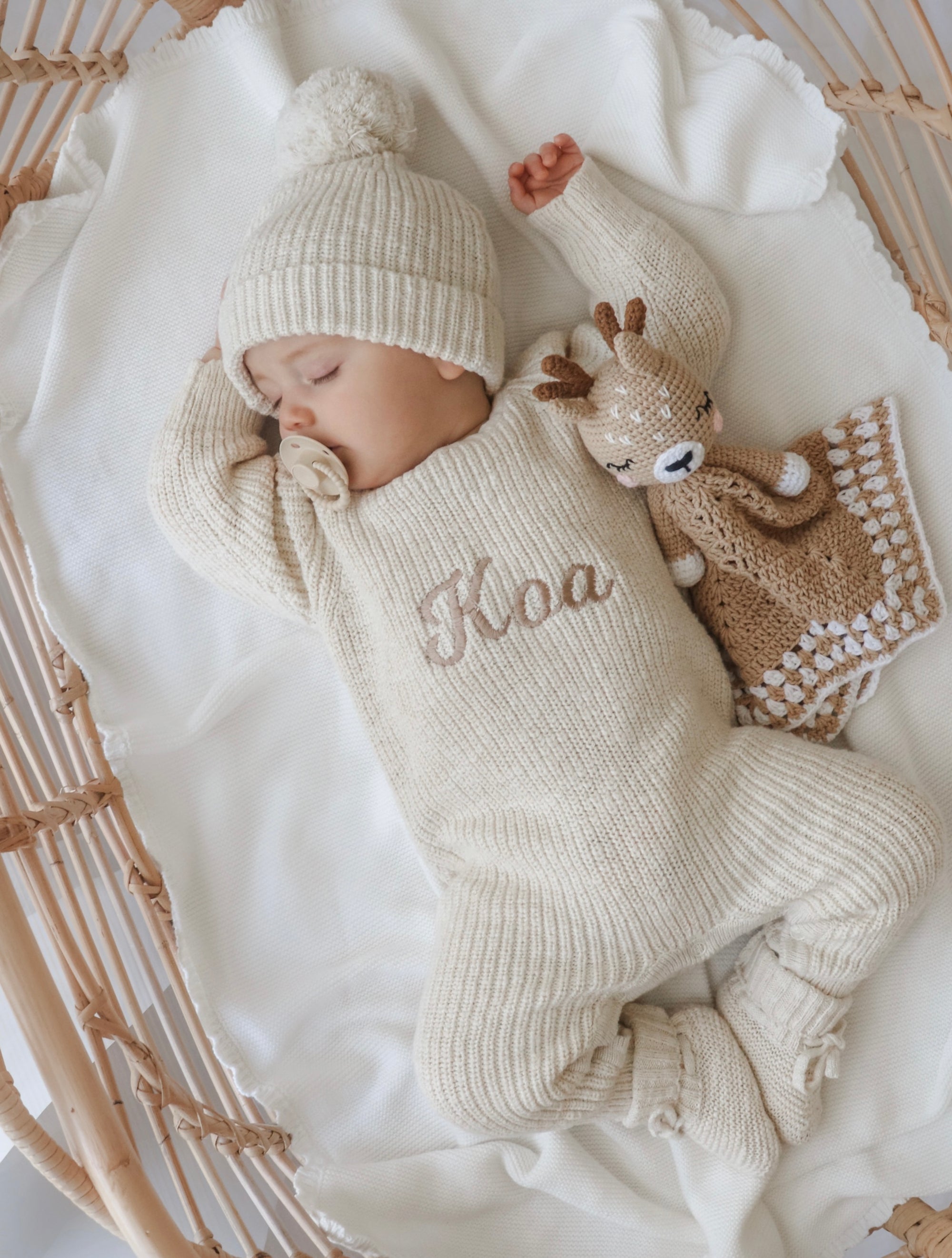 Frankie Classic Knit Romper - Honey