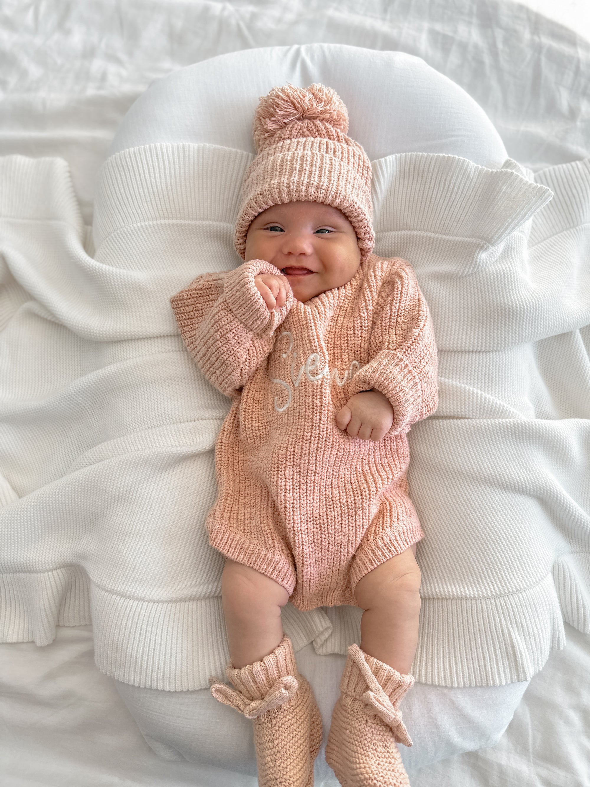 Chunky Knit Beanie - Blush