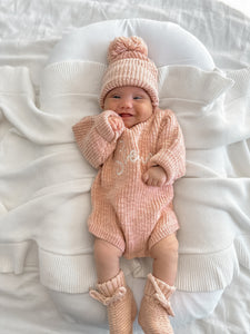 Chunky Knit Booties - Newborn-6M - Blush