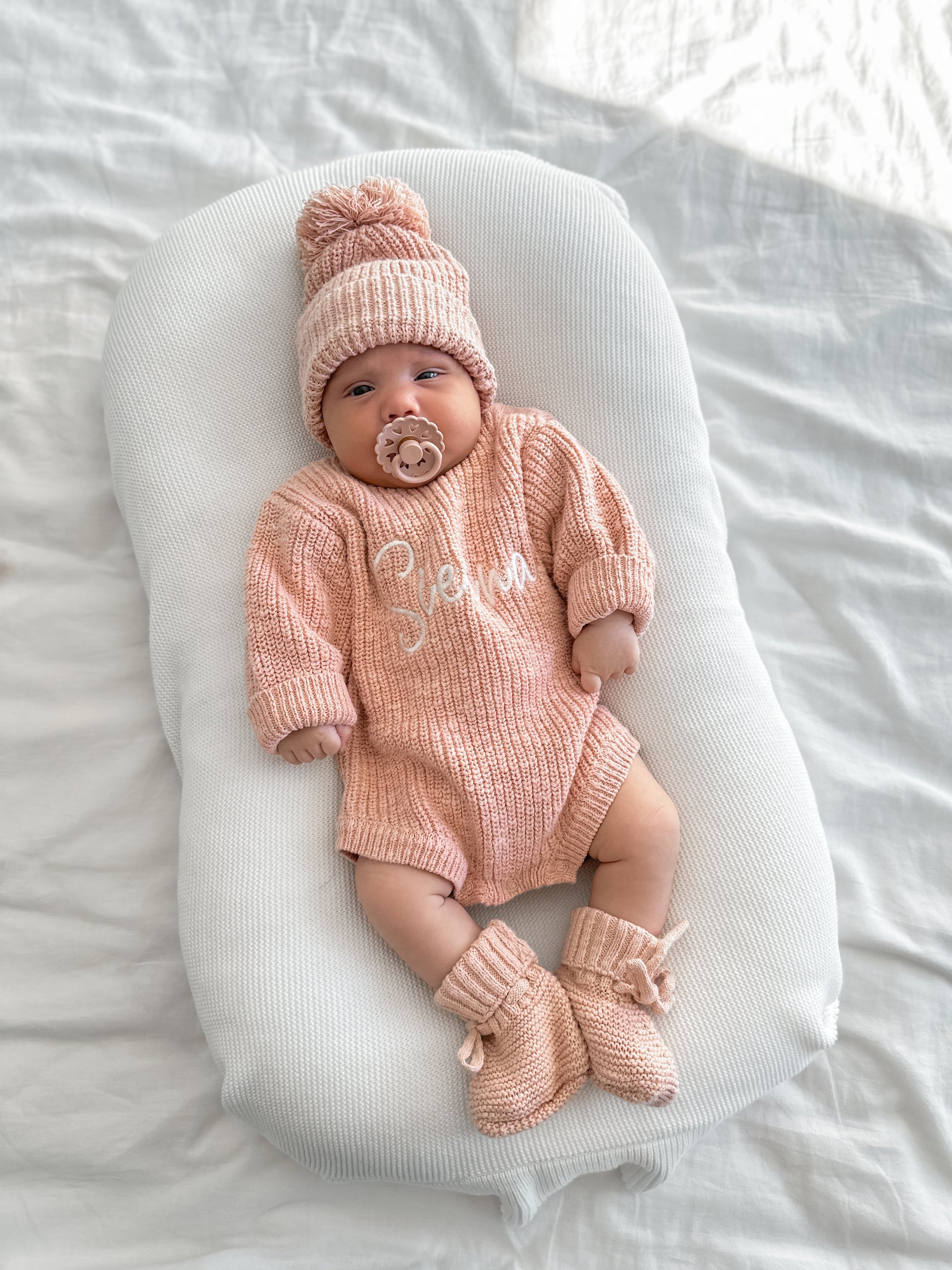 Chunky Knit Beanie - Blush
