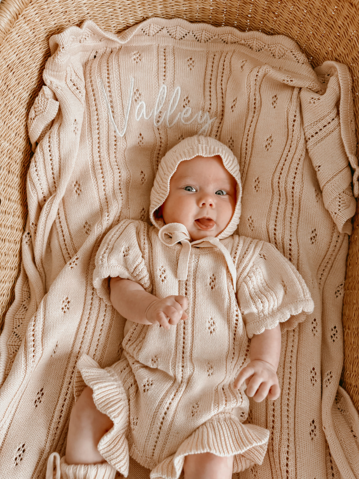 Margot Heirloom Knit Blanket - Pink Lemonade