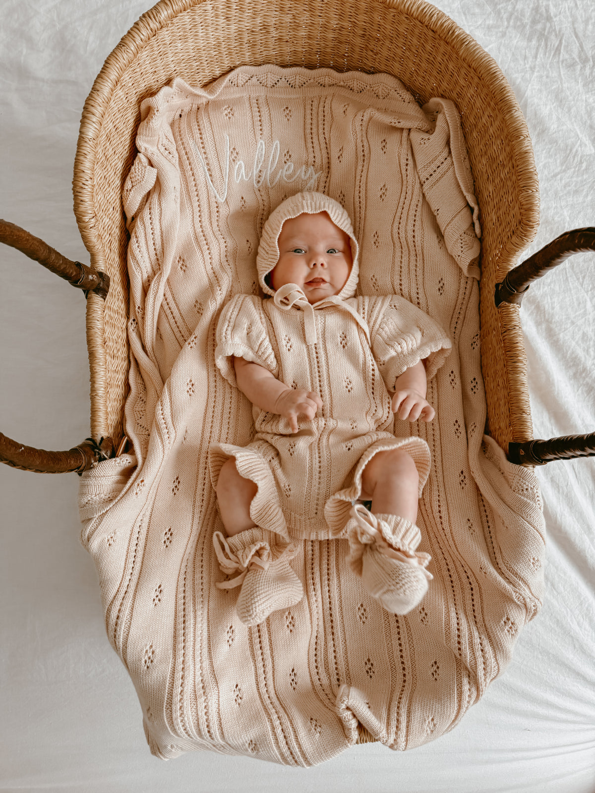 Margot Heirloom Knit Blanket - Pink Lemonade
