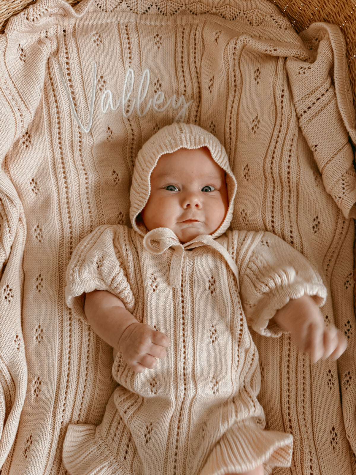 Margot Heirloom Knit Blanket - Pink Lemonade