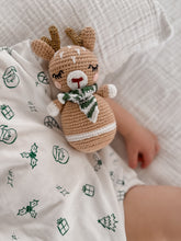 Load image into Gallery viewer, Christmas Reindeer Crochet Rattle