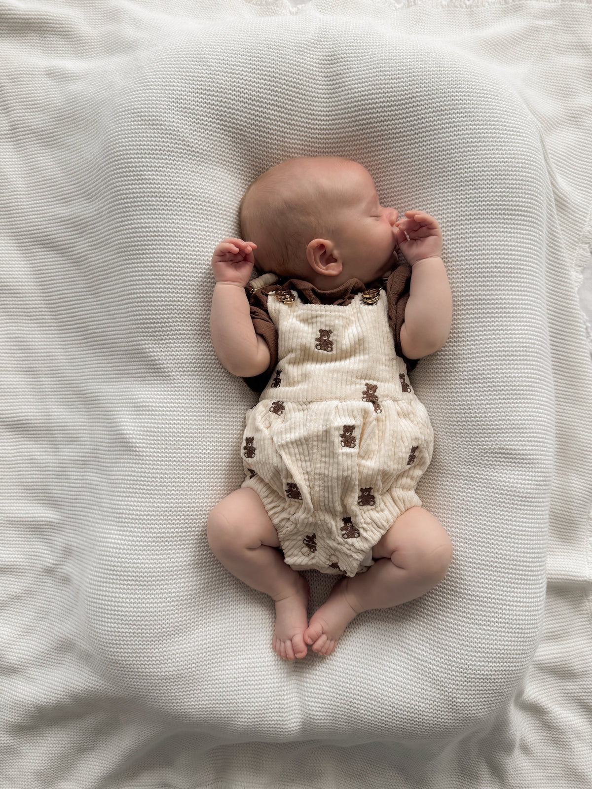 Corduroy Overall Romper - Teddy Bear