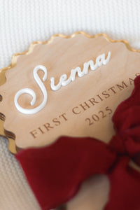 'First Christmas 2025' Personalised Arch Bow Plaque
