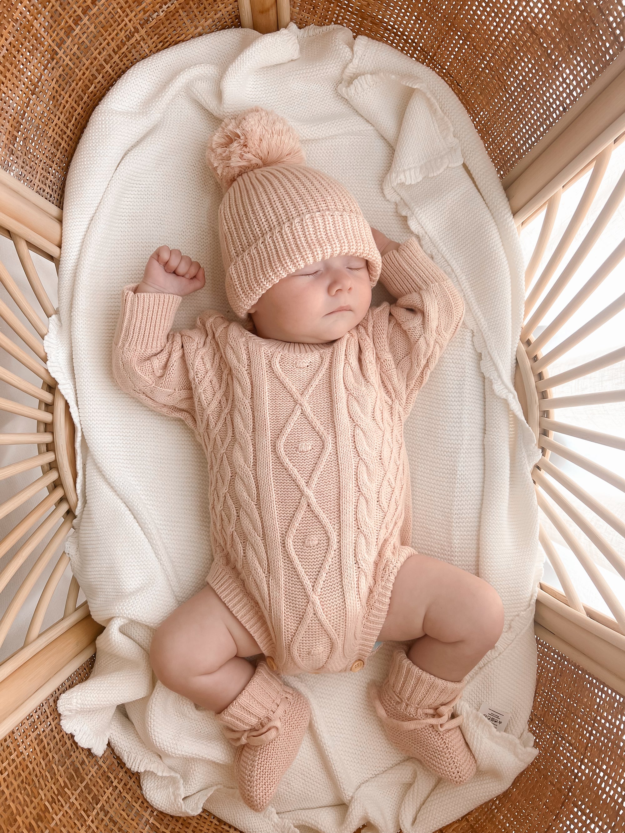Mini Knit Booties - Pink Lemonade
