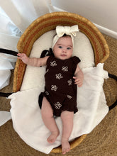 Load image into Gallery viewer, Singlet Daisy Frill Knit Romper - Espresso