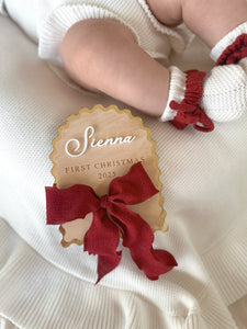 'First Christmas 2025' Personalised Arch Bow Plaque