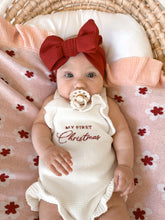Load image into Gallery viewer, Heirloom Poppy Frill Knit Blanket - Blush Floral