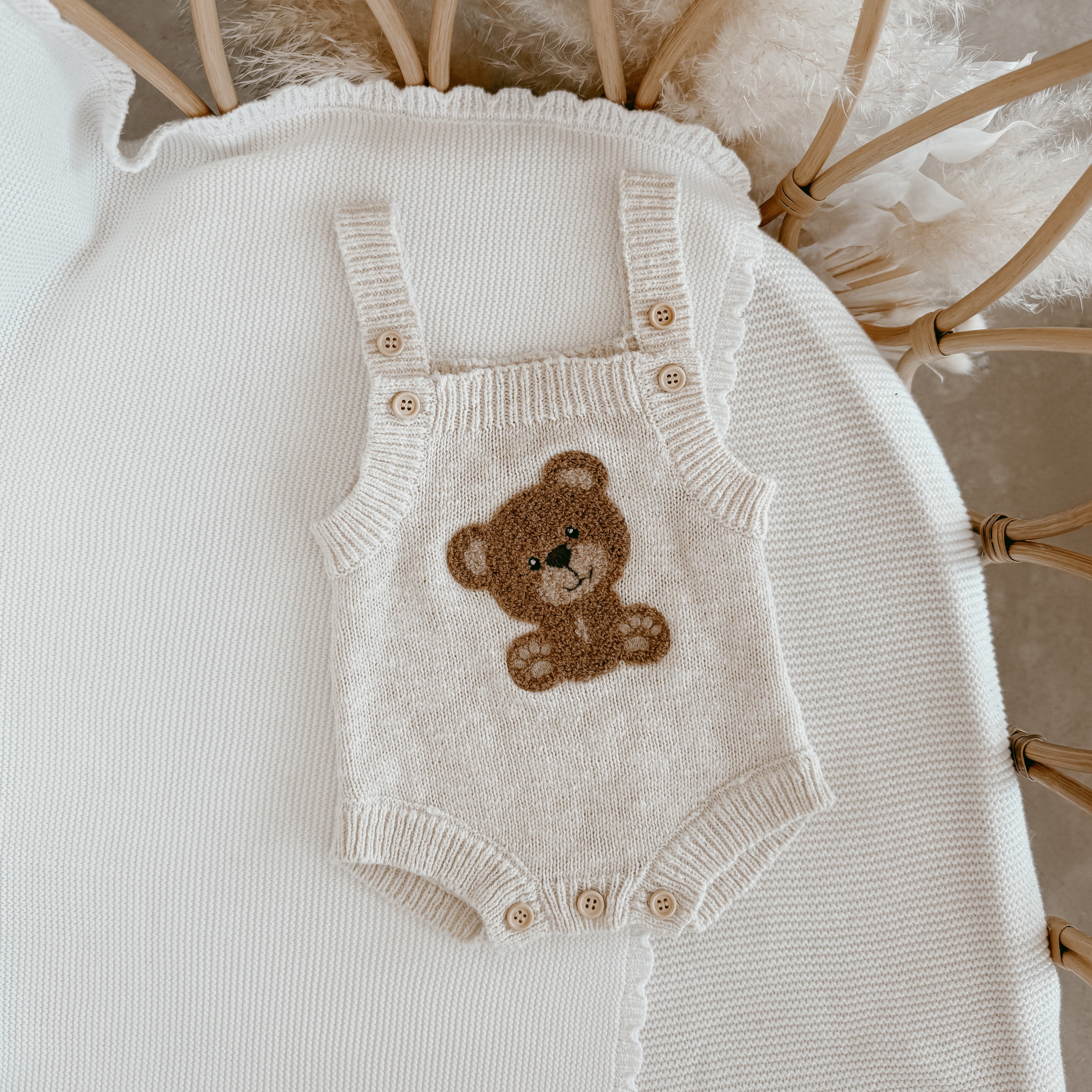 Hello World Singlet Mini Knit Romper – Blossom and Pear