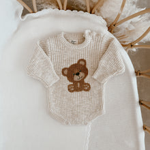 Load image into Gallery viewer, Bear Chunky Knit Romper - Honey