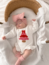Load image into Gallery viewer, Pink Tree Long Sleeve Frill Leg Romper