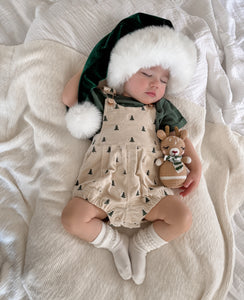 Corduroy Overalls - Christmas Tree