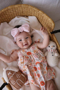 Festive Floral Tie Romper - PRE ORDER - Est. Dispatch October