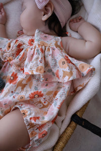 Festive Floral Tie Romper - PRE ORDER - Est. Dispatch October