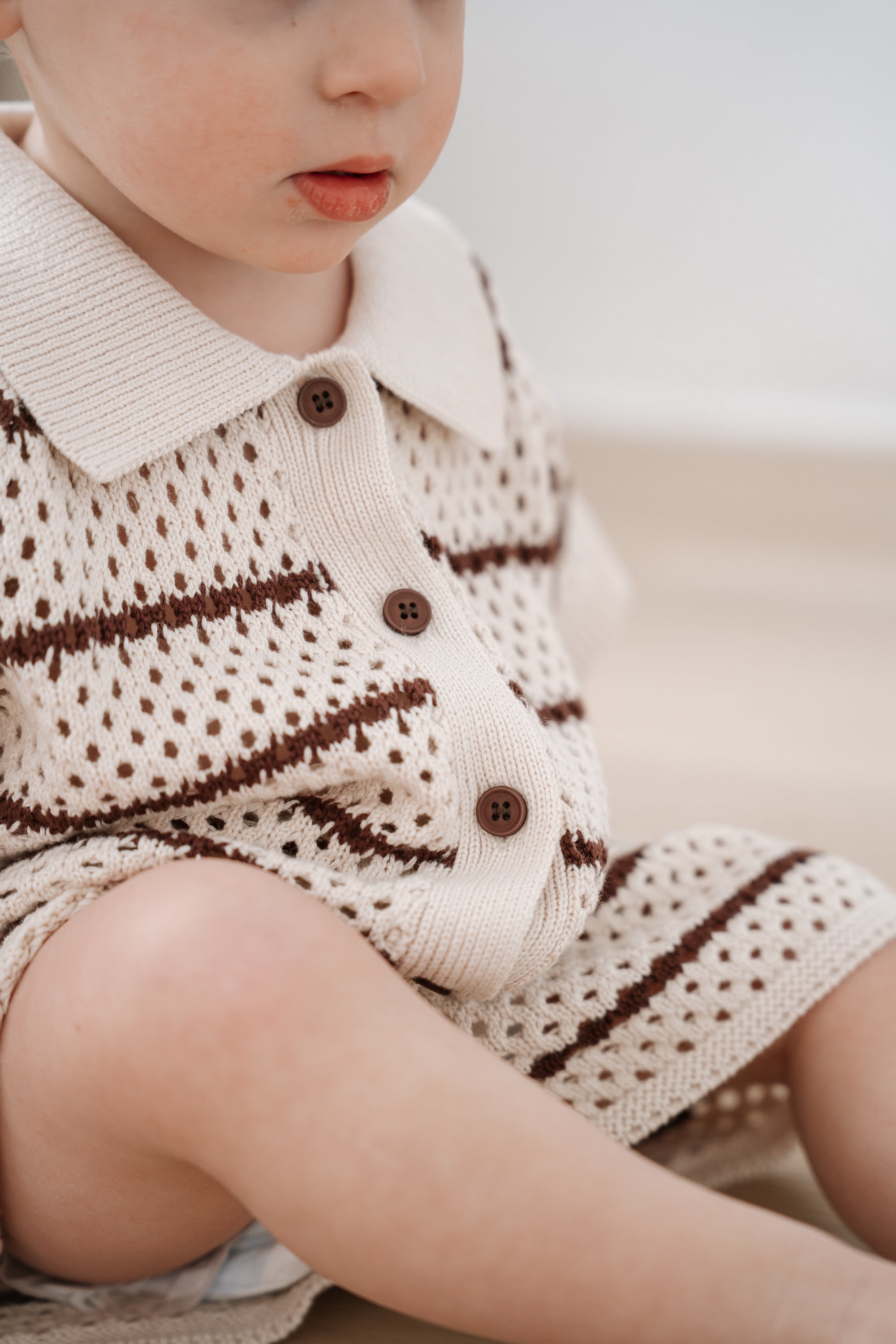 Espresso Stripe - Button Down Set