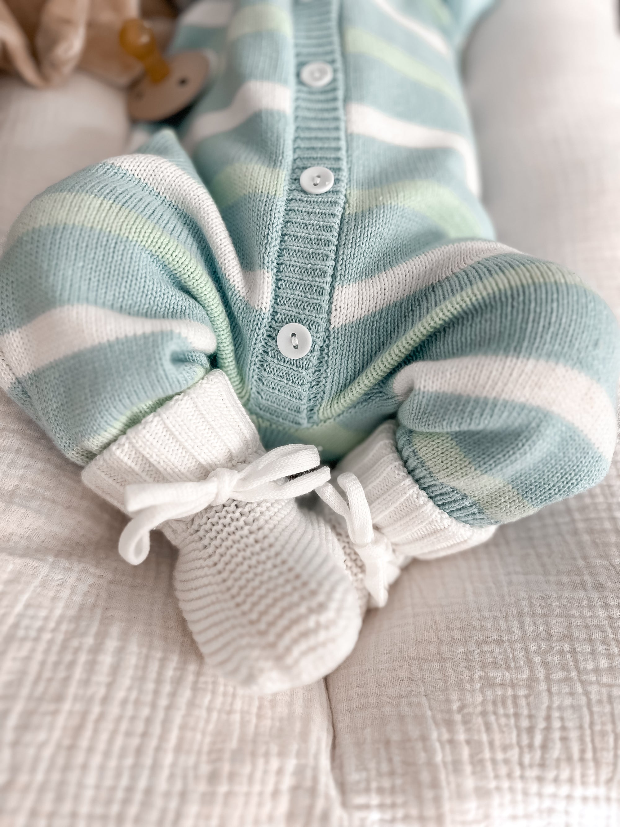 Mint Sherbet Long Sleeve Knit Romper