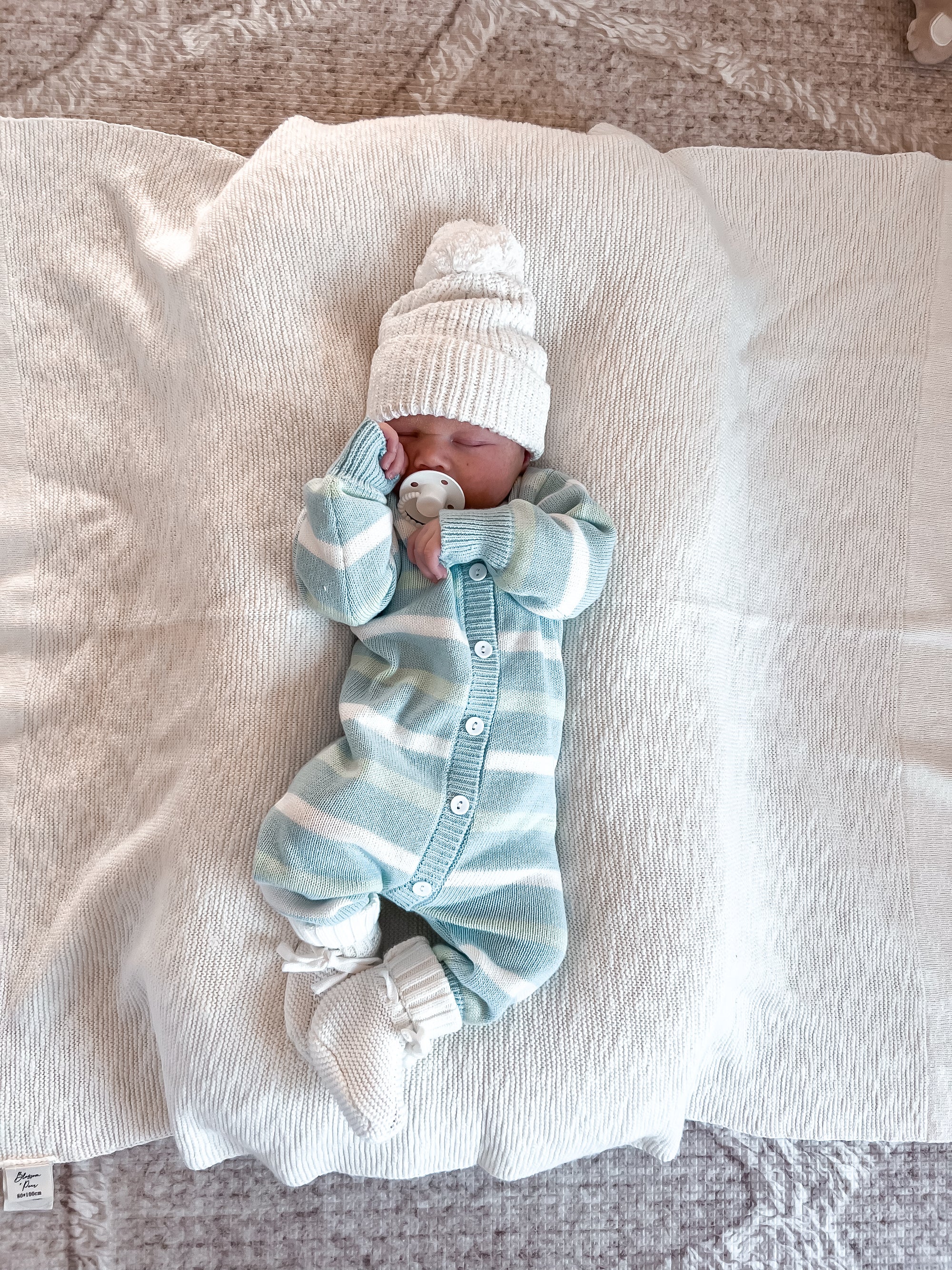 Mint Sherbet Long Sleeve Knit Romper