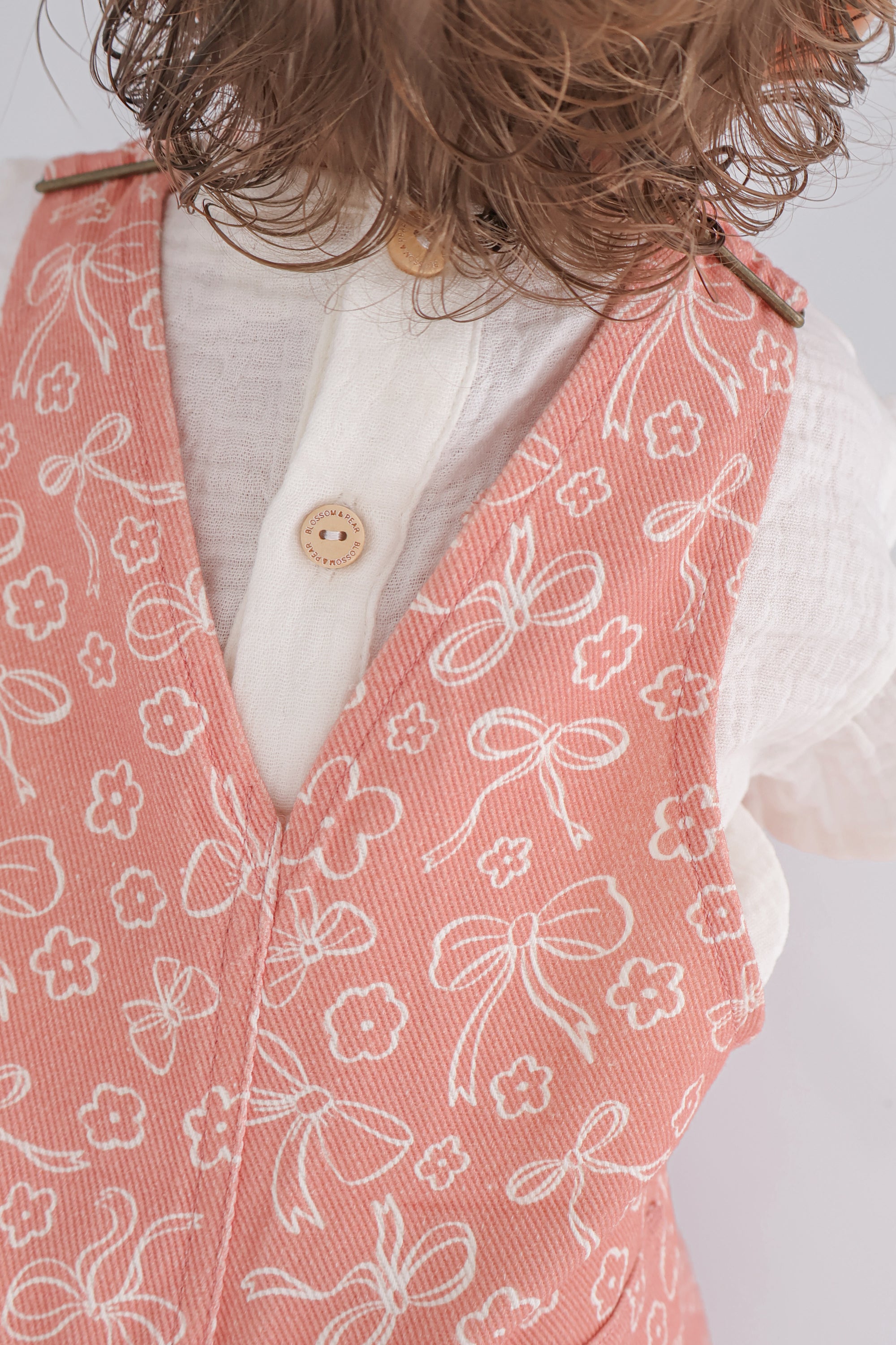 Blooming Bow Denim Shortalls