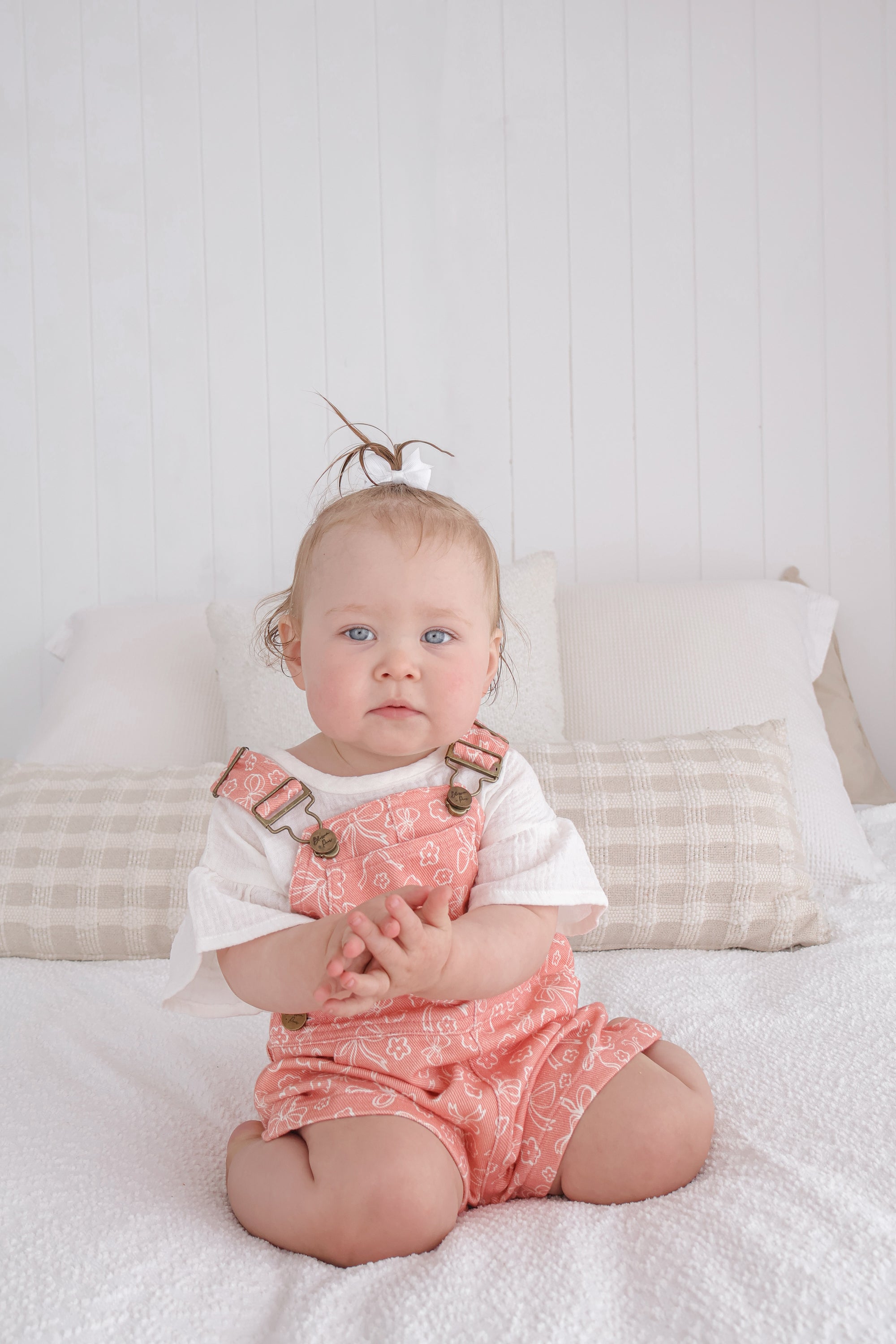 Blooming Bow Denim Shortalls