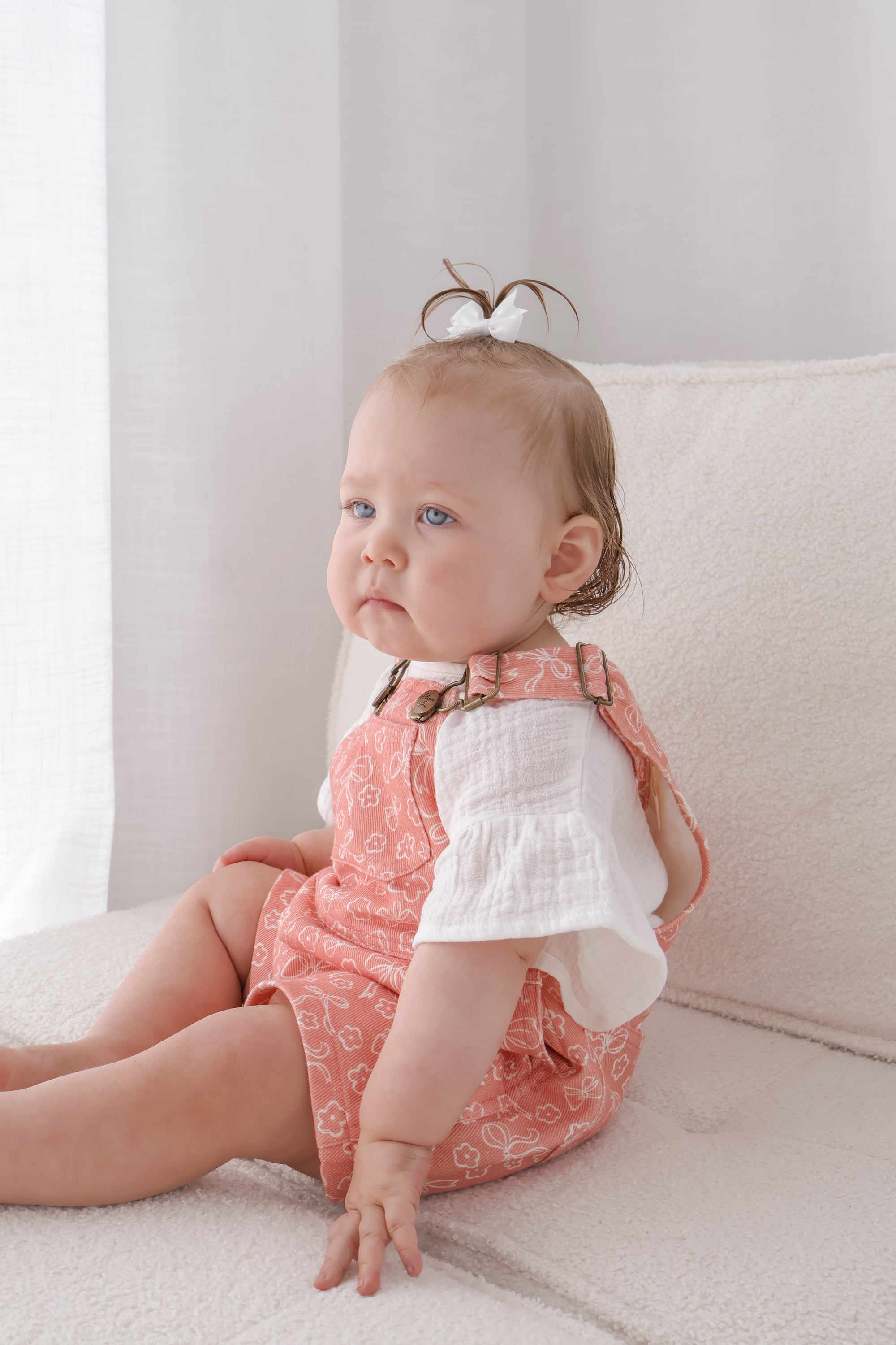 Blooming Bow Denim Shortalls