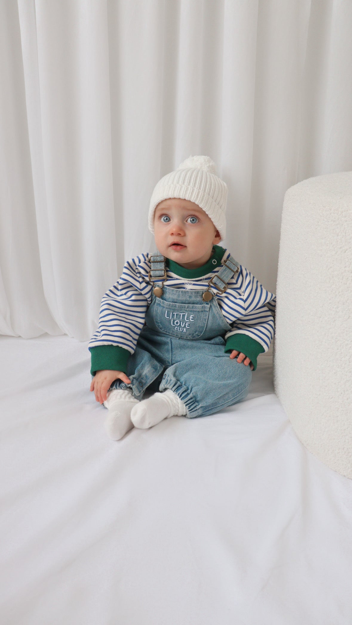 'Little Love Club' Vintage Blue Denim Overalls
