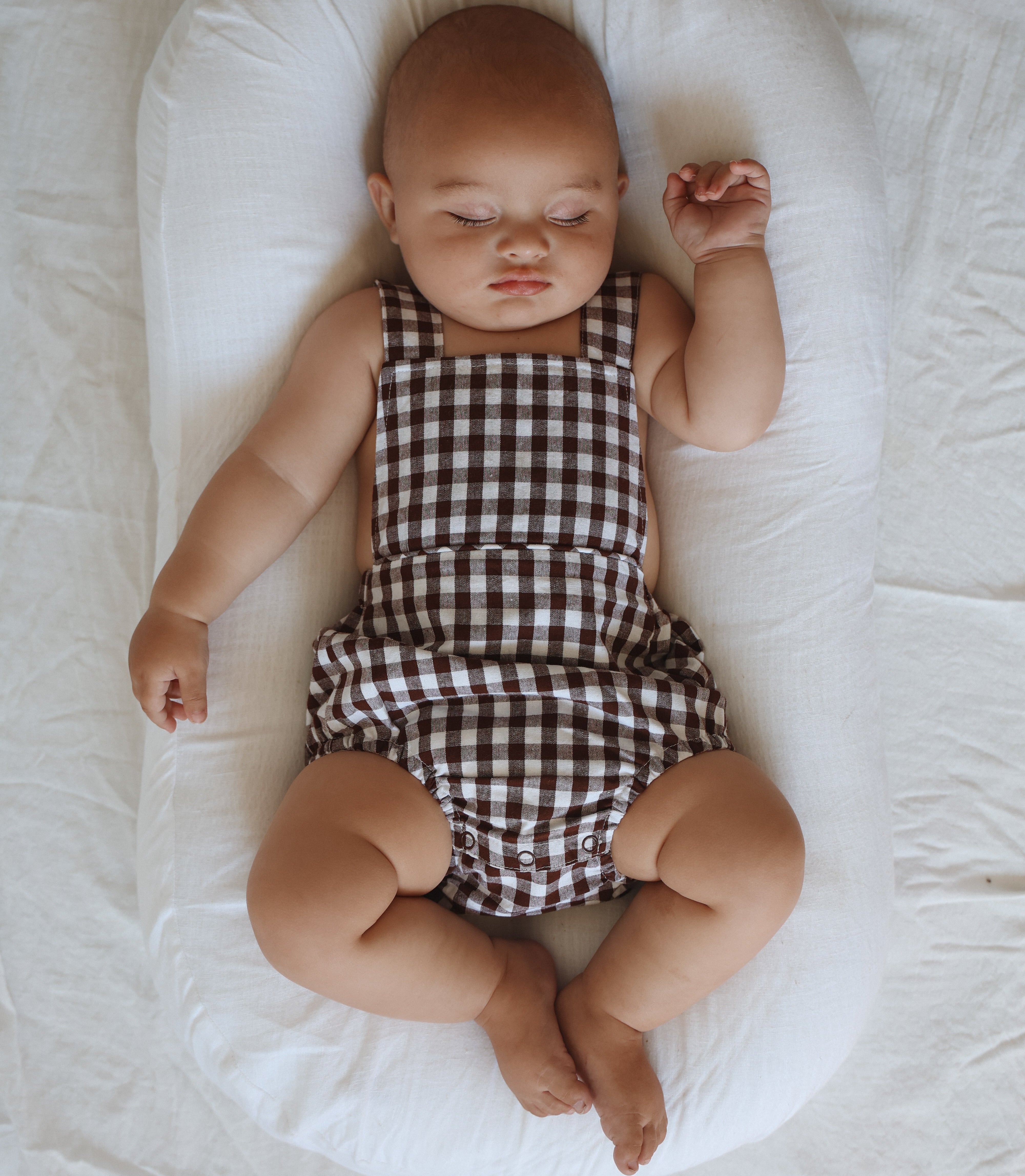 Cocoa Gingham - Cross Back Romper – Blossom and Pear